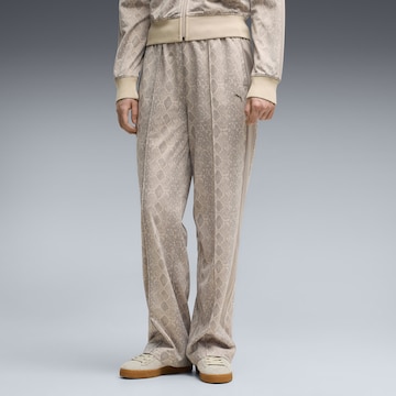 PUMA Loosefit Broek 'T7' in Beige: voorkant