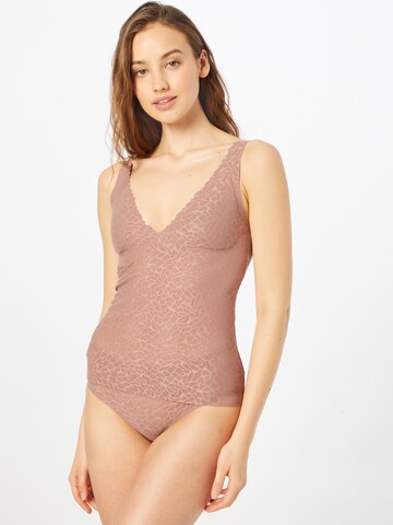 Maglietta intima 'Zero Feel Lace 2.0' di SLOGGI in marrone: frontale