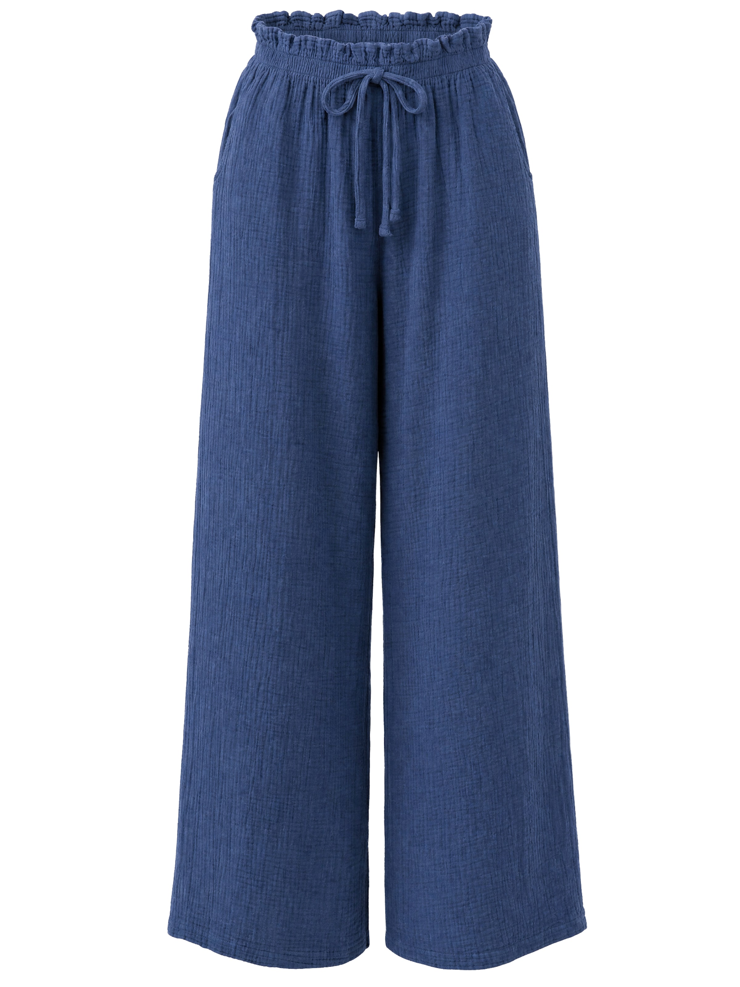 Wide Leg Pantalon ' Liska ' Seasons of April en bleu : devant