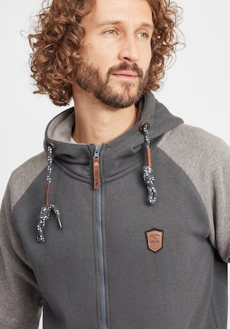 INDICODE JEANS Zip-Up Hoodie 'Terence' in Grey