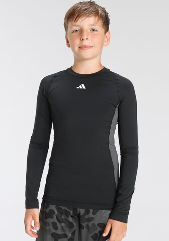 ADIDAS SPORTSWEAR - Camisa funcionais 'Techfit' em preto: frente