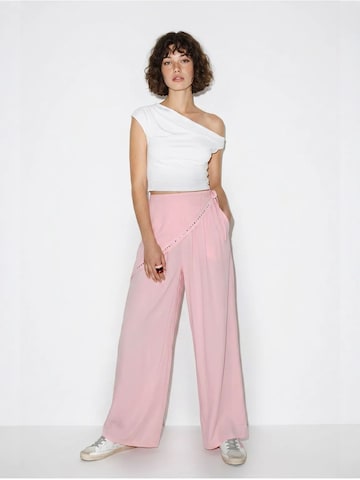 Wide Leg Pantalon Bianco Lucci en rose