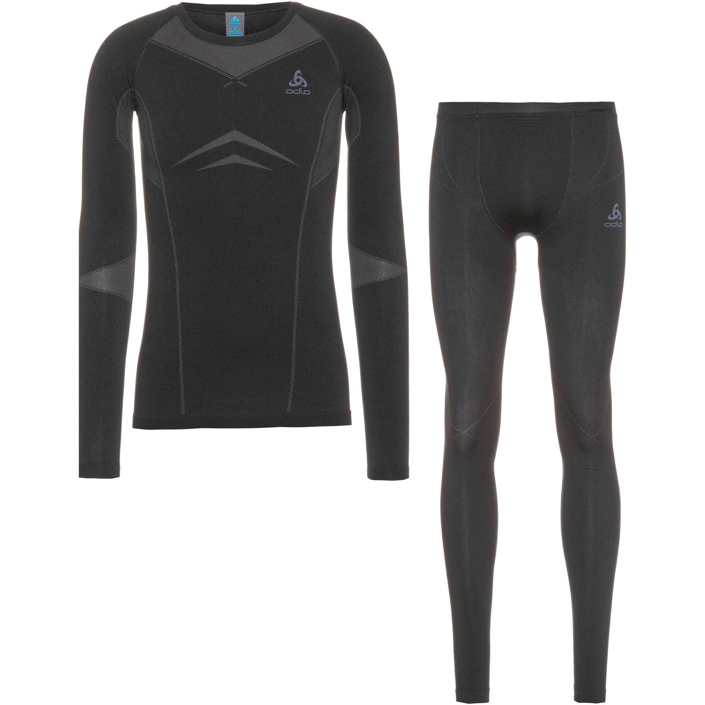 ODLO High neck Unterwäsche Set 'Long Performance' in Grau: Vorderseite