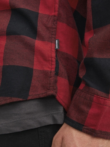 JACK & JONES - Ajuste estrecho Camisa 'JJEGingham' en rojo