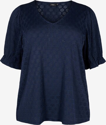 Zizzi Blouse 'VALABAMA' in Blauw: voorkant