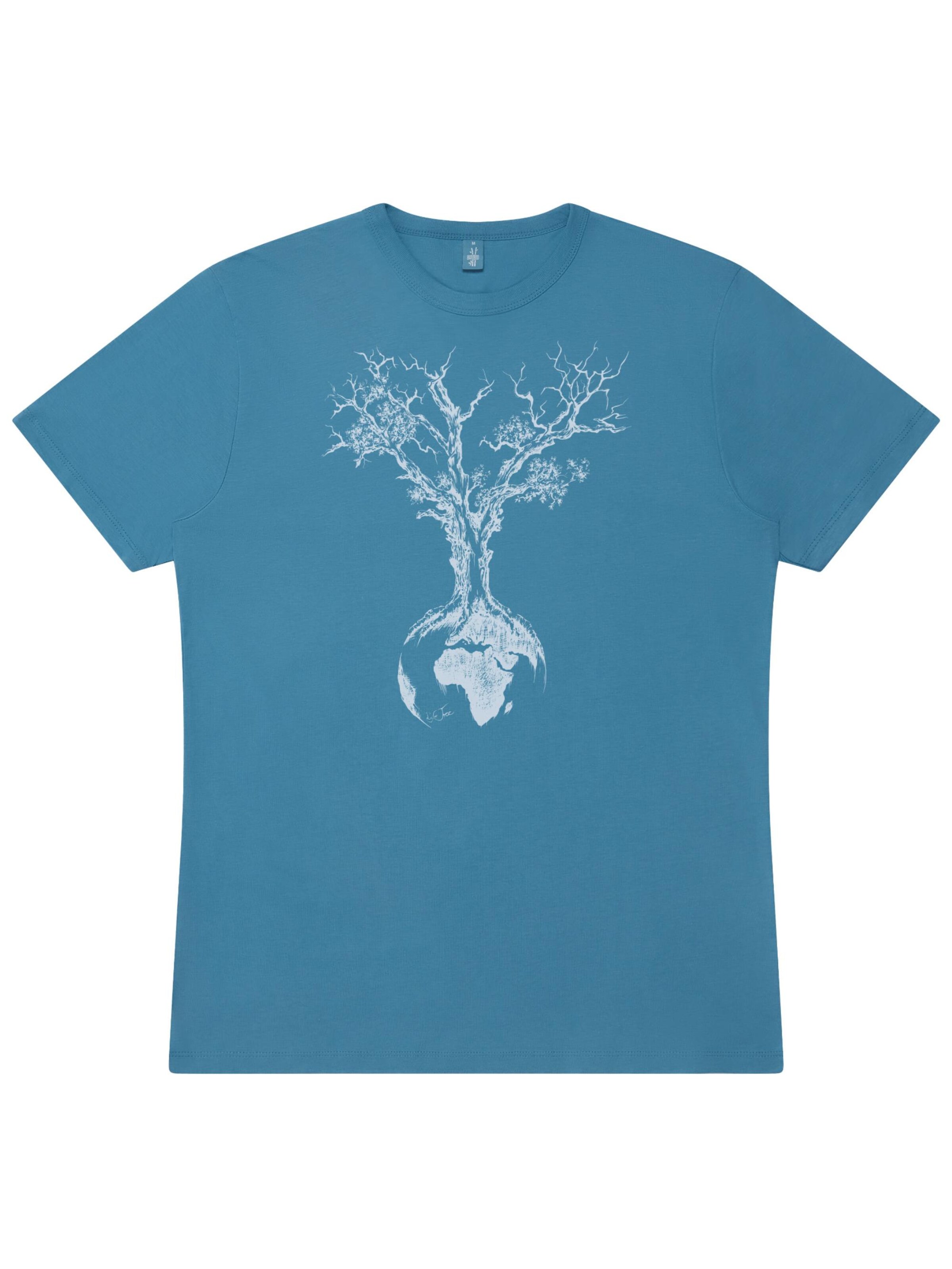 Life-Tree Shirt 'Fairwear Bambus Weltenbaum' in Blue: front