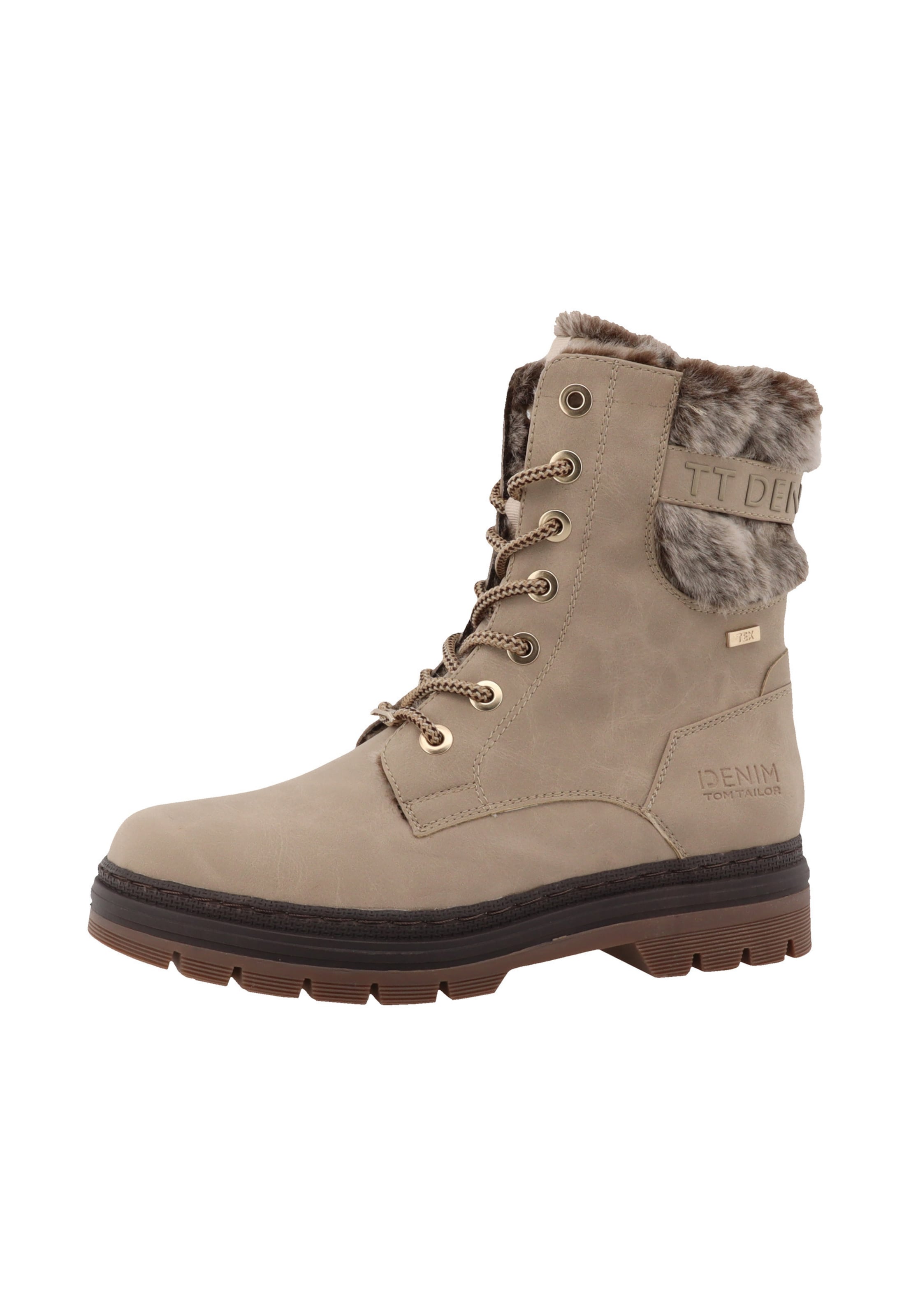 TOM TAILOR Schnürstiefel in Beige: Vorderseite