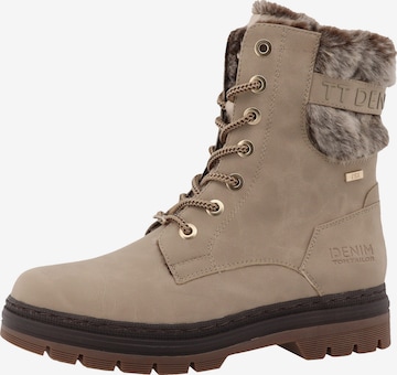 Bottes à lacets TOM TAILOR en beige : devant