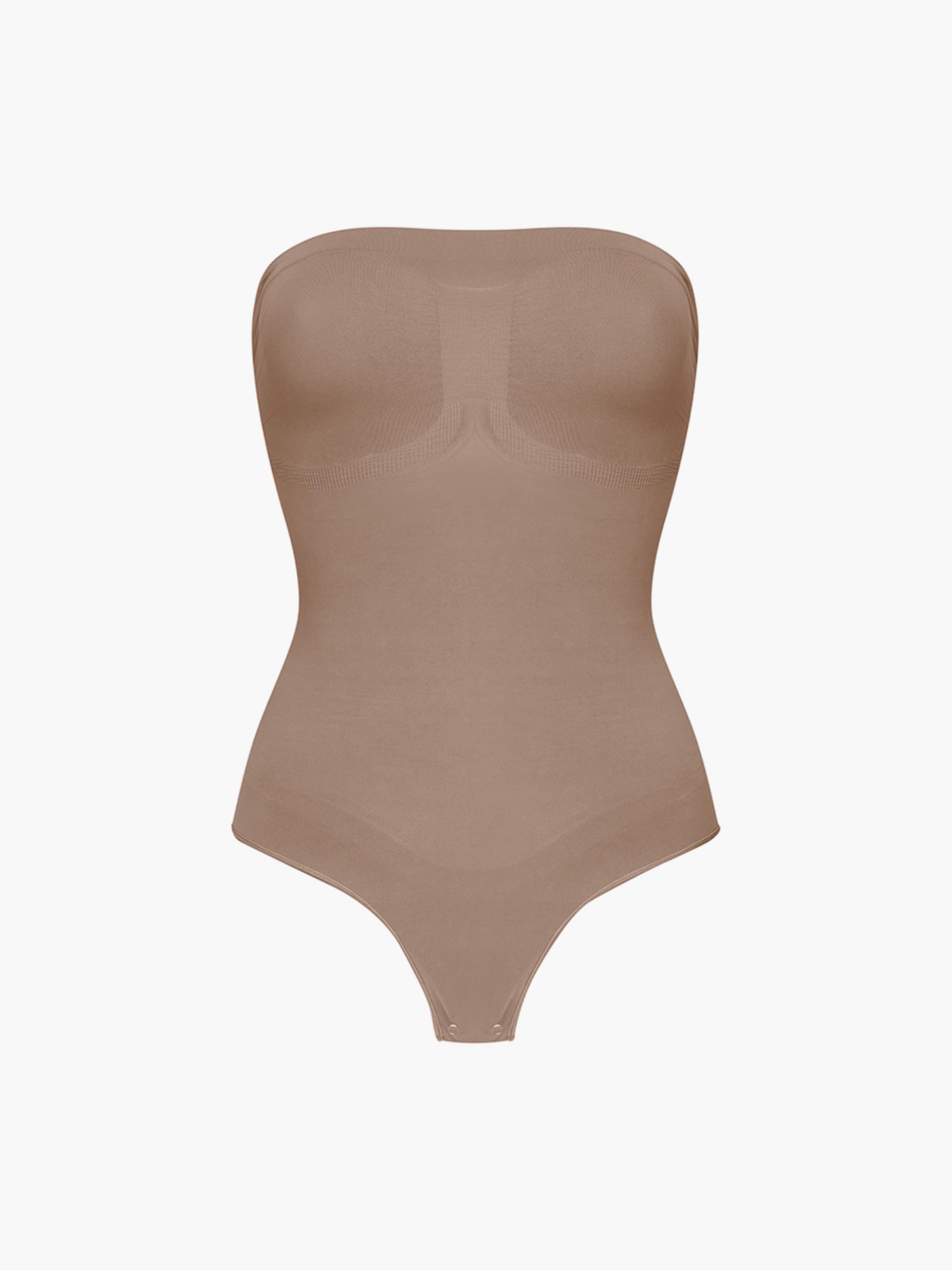 cfab (formerly creamy fabrics) Shapingbody 'Trägerloser Bodysuit Sculpting Shapewear mit String' i brun: framsida