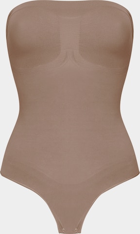 cfab (formerly creamy fabrics) Shapingbody 'Trägerloser Bodysuit Sculpting Shapewear mit String' i brun: framsida