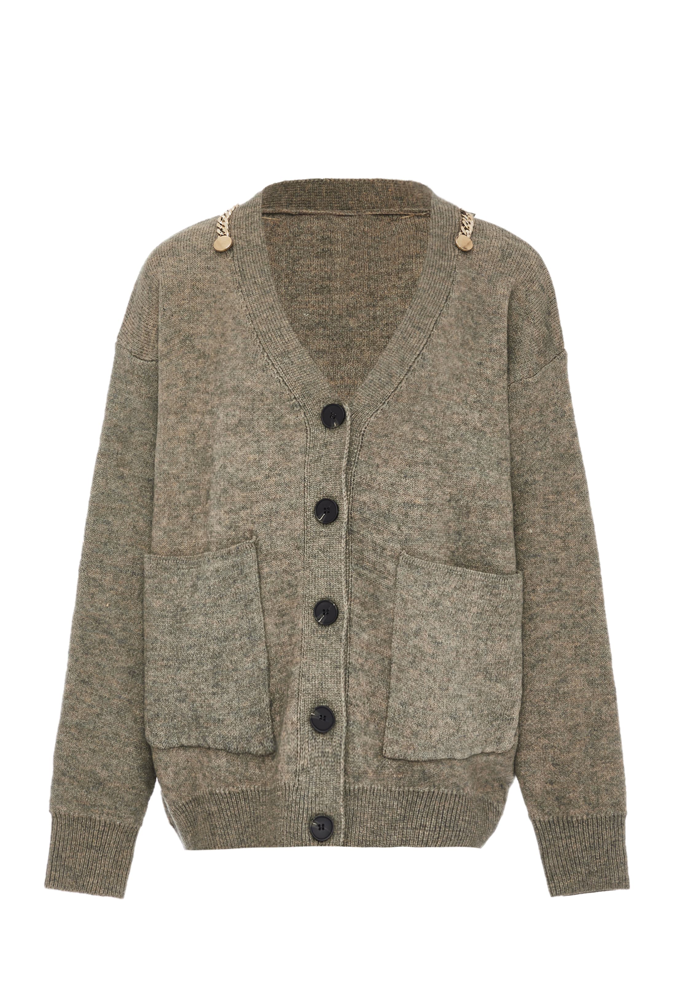 caissa Knit cardigan in Grey: front