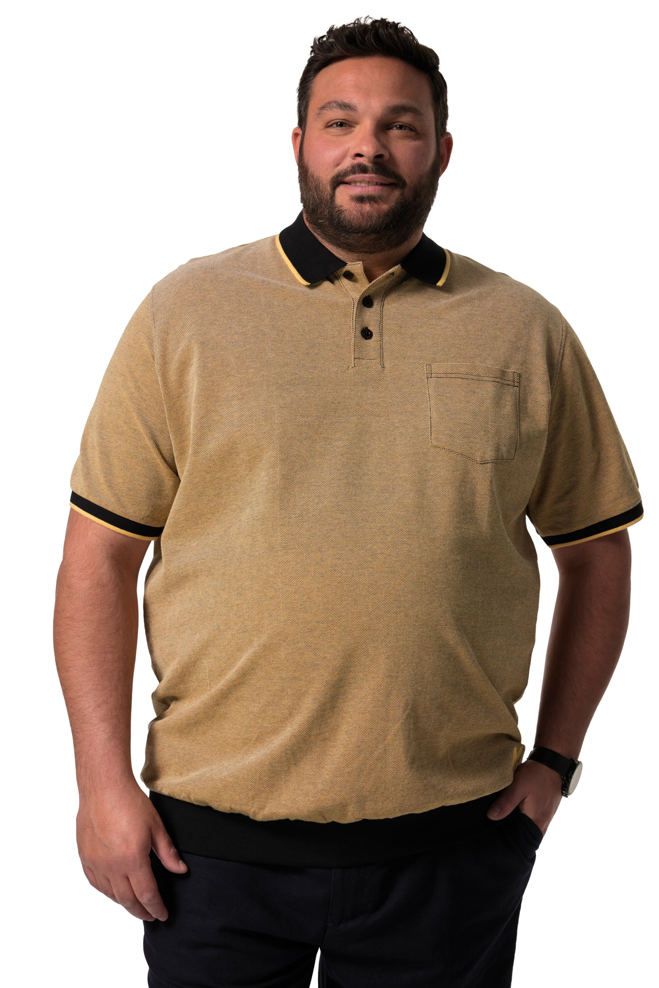 Men Plus Shirt in Bruin: voorkant