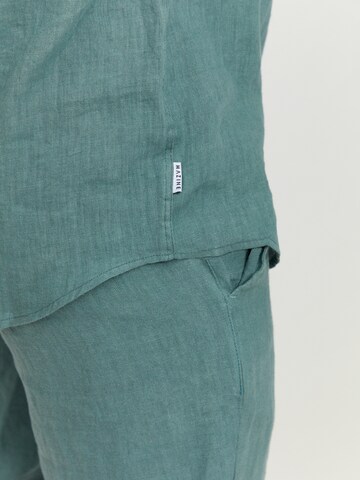 mazine Regular Fit Hemd ' Leland Linen Shirt ' in Grün