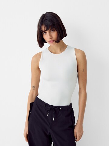 Bershka Shirt Bodysuit in White: front