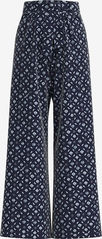 Pepe Jeans Wide leg Pleat-Front Pants 'Elina' in Blue: front