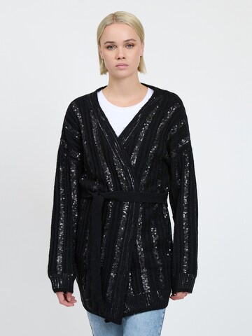 Influencer Knit cardigan in Black: front