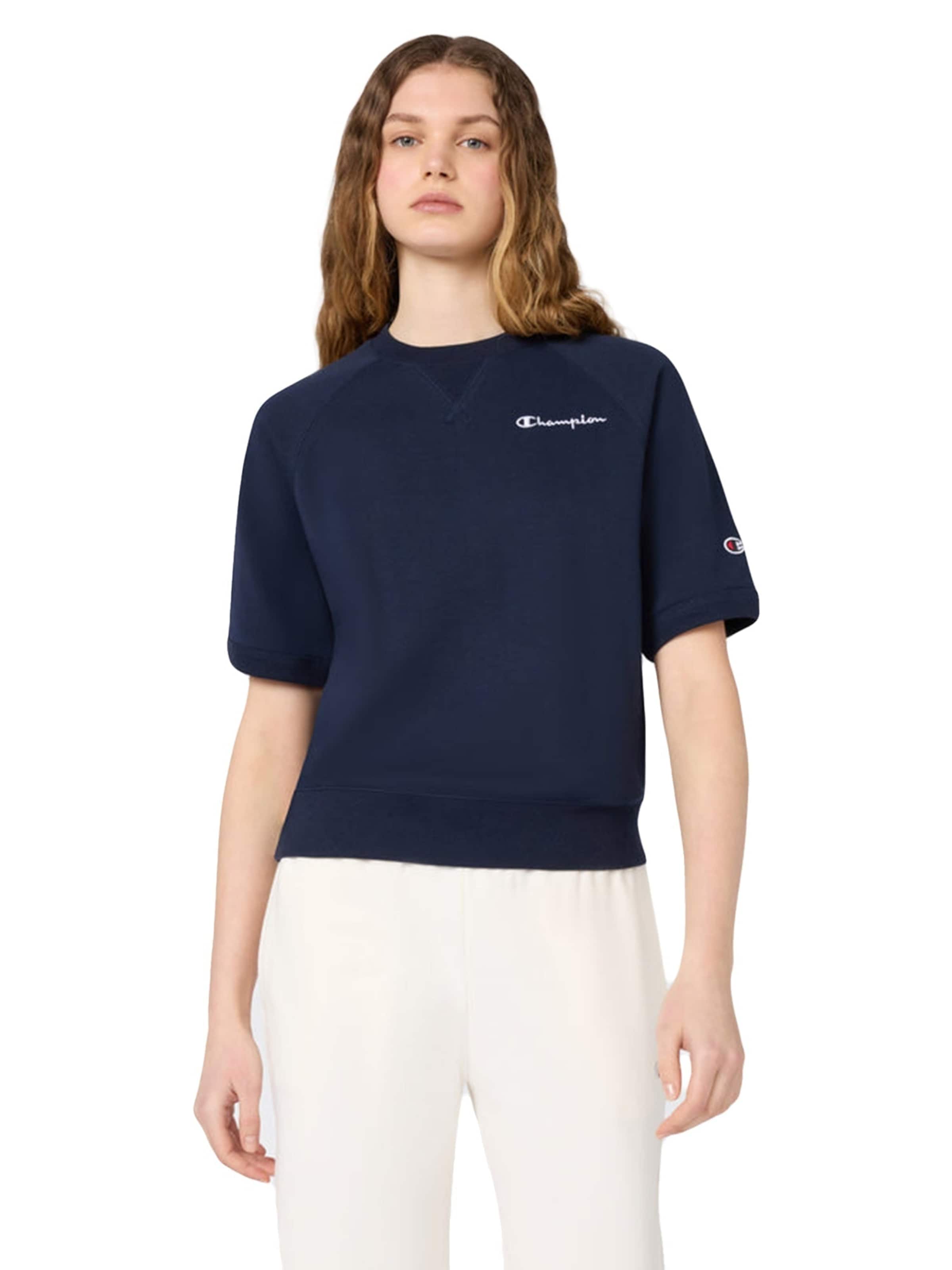 Champion Bluzka sportowa 'CREWNECK SWEATSHIRT NAVY' w kolorze niebieski: przód