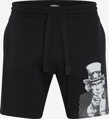 UNCLE SAM Regular Pants in Black: front