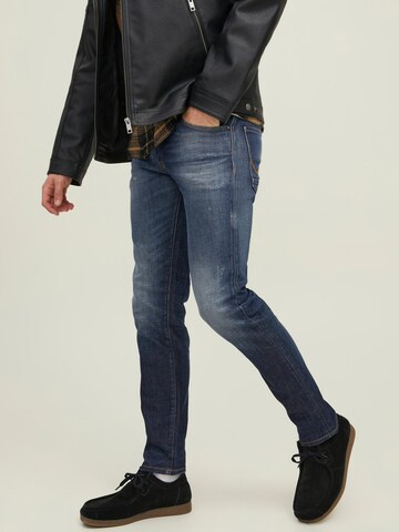 JACK & JONES Skinny Jeans 'Davis' in Blauw: voorkant