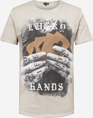 Key Largo T-Shirt ' LUCKY HANDS' in Grau: predná strana
