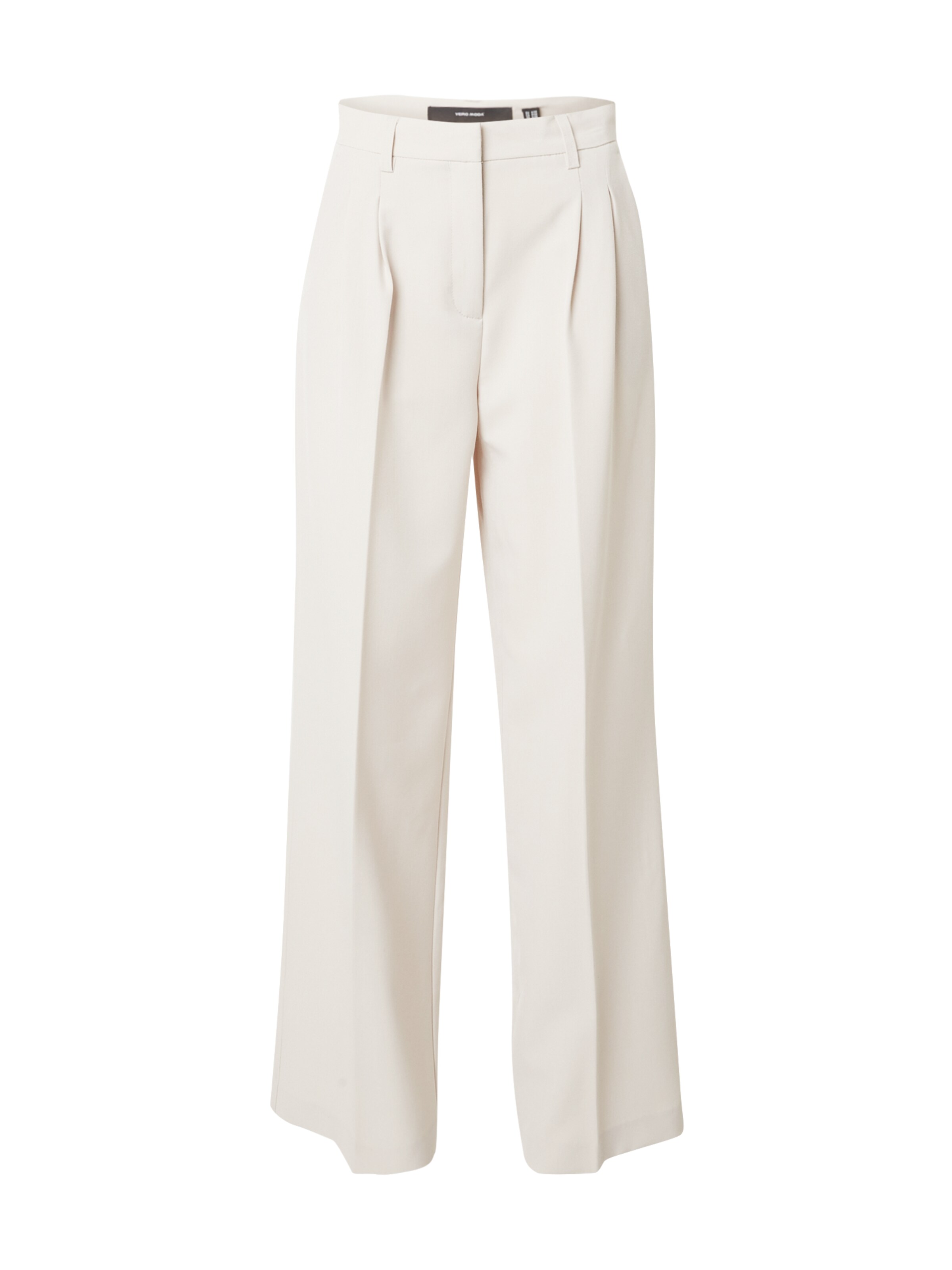 VERO MODA Wide leg Bandplooibroek 'VMTroian' in Beige: voorkant