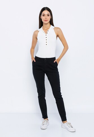 Giorgio di Mare - Slimfit Pantalón chino 'Serafina' en negro