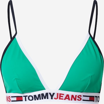 Tommy Jeans Bikini Top in Green: front