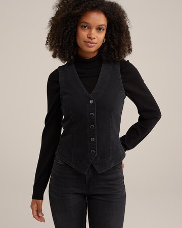 WE Fashion Bodywarmer in Zwart: voorkant