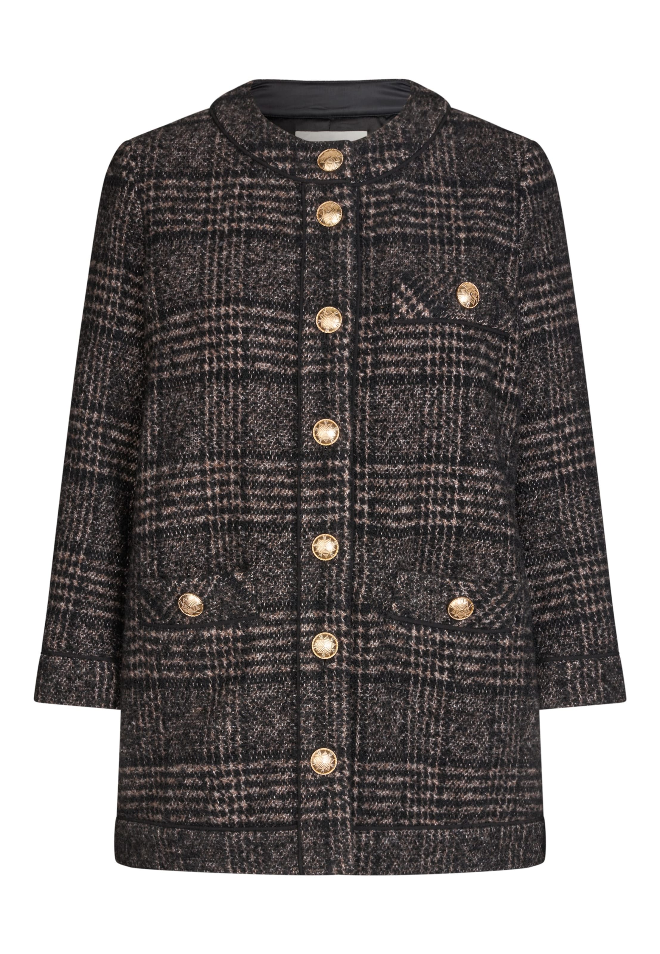 Dea Kudibal Φθινοπωρινό και ανοιξιάτικο μπουφάν 'Aisha' σε μαύρο: μπροστά