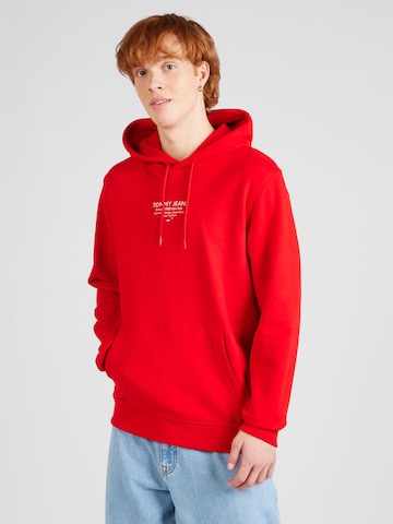 Tommy JeansSweater majica 'ESNTL' - crvena boja: prednji dio