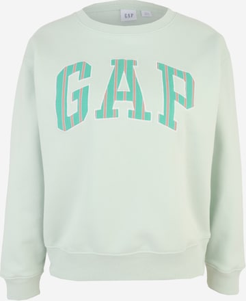 Sweat-shirt 'HERITAGE' Gap Petite en vert : devant