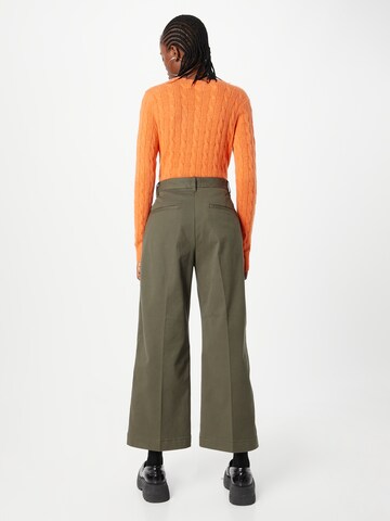 Wide leg Pantaloni con piega frontale di Polo Ralph Lauren in verde