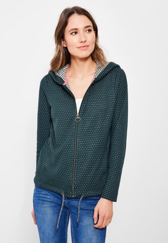 CECIL Zip-Up Hoodie in Green: front