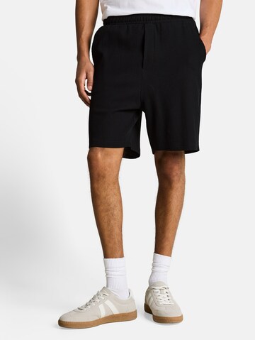 TOM TAILOR DENIM Loose fit Trousers in Black: front