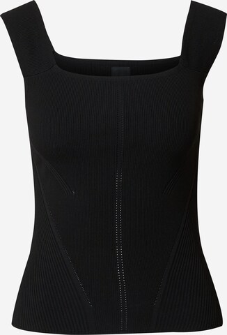 River Island Knitted Top in Black: front