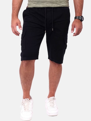 Reslad Cargo Pants 'kurze Cargo-Shorts' in Black: front