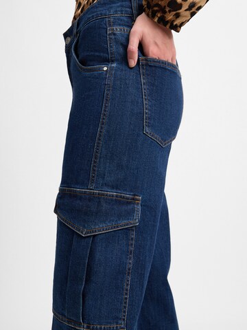 Marie Lund Wide leg Cargojeans in Blauw