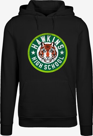 F4NT4STIC Sweatshirt 'Stranger Things Hawkins Netflix TV Series' in Zwart: voorkant