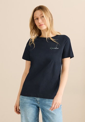 CECIL T-Shirt mit Print-Detail in Blau: Vorderseite