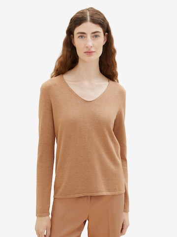 TOM TAILOR Sweater in Brown: front