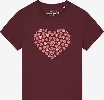 Watapparel Shirt 'Pfotenliebe 02' in Rood: voorkant