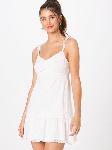 HOLLISTER Letní šaty – bílá: přední strana