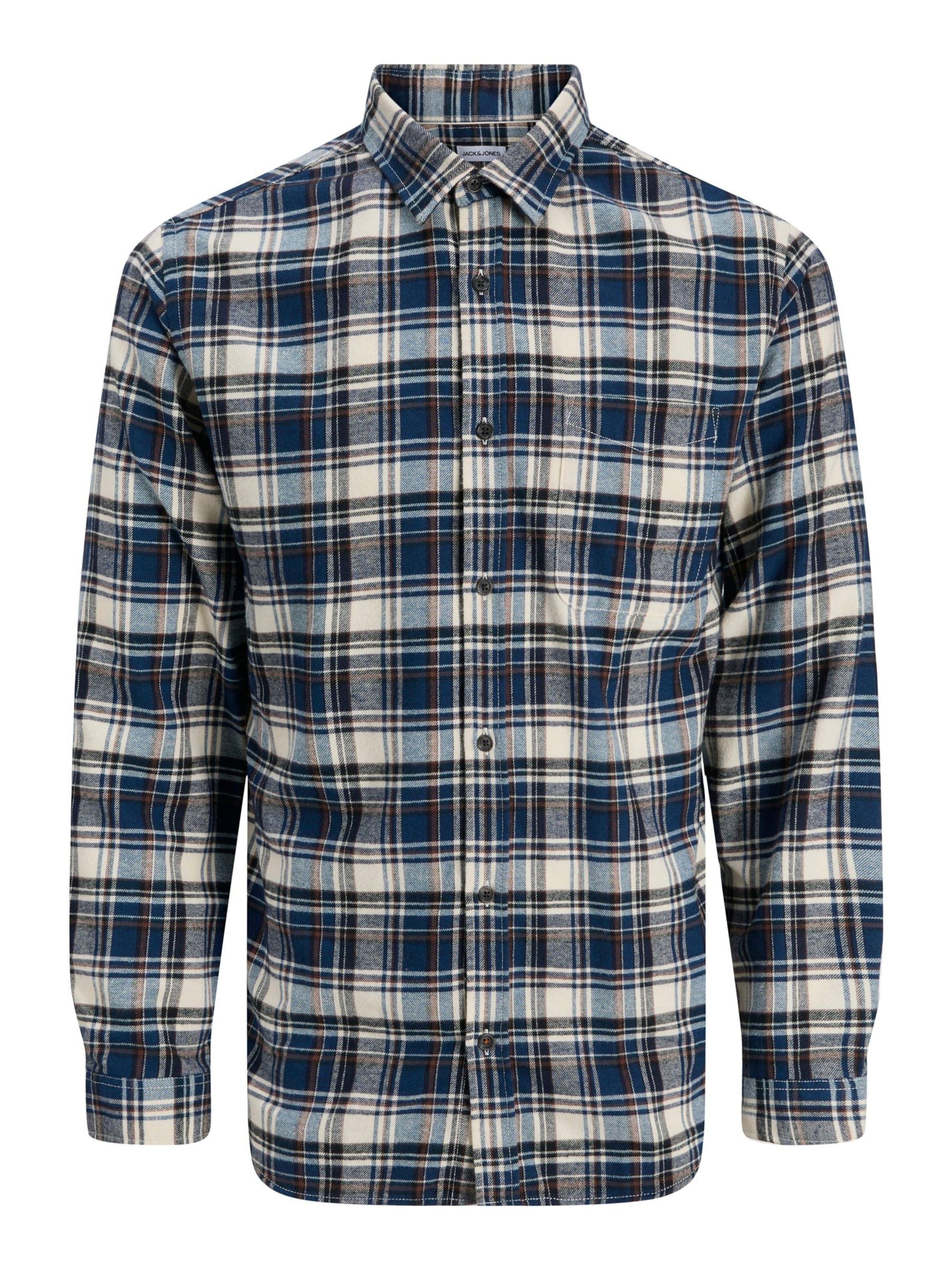 JACK & JONES Regular fit Button Up Shirt 'JJJames' in Blue: front