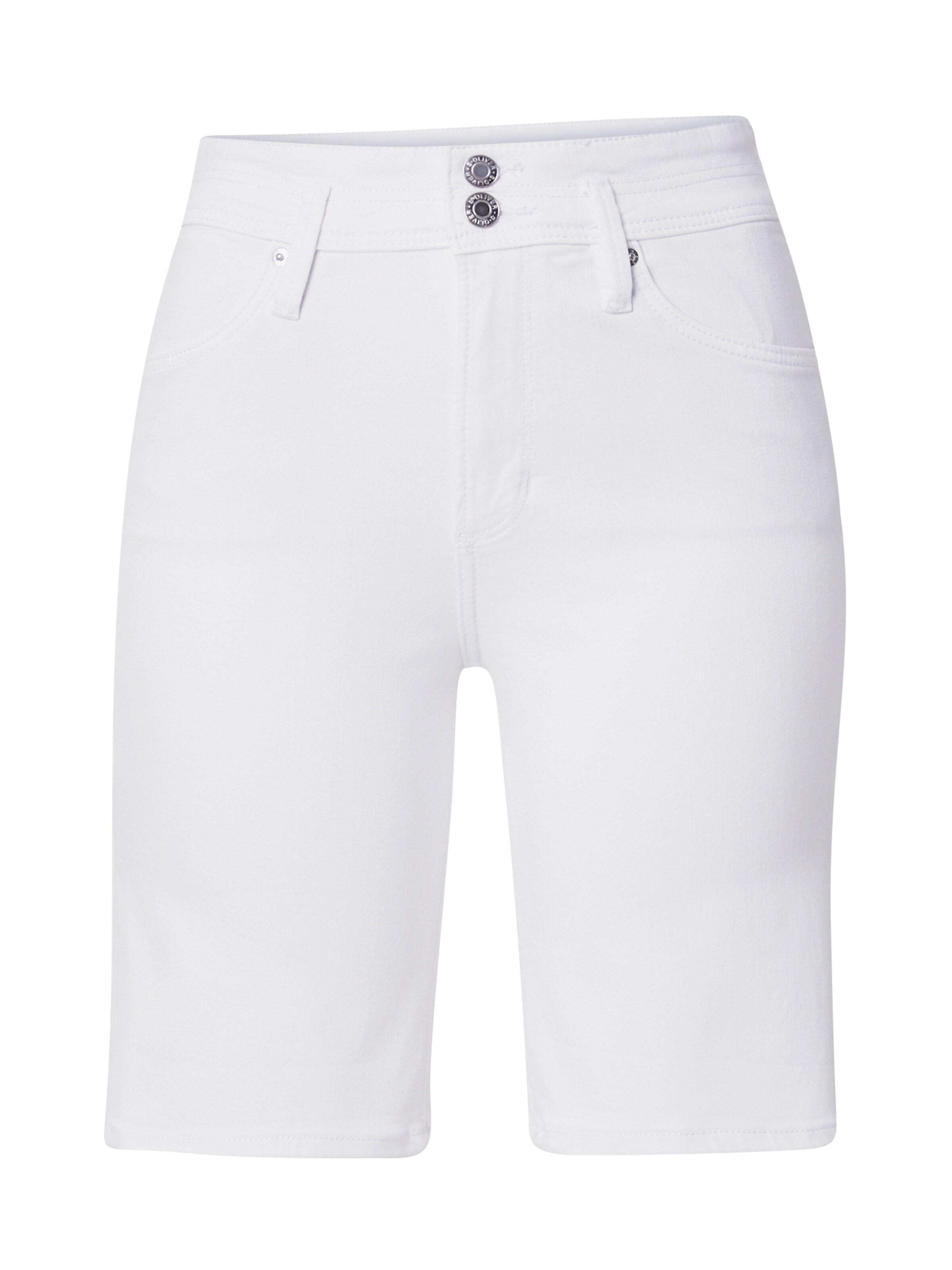 Coupe slim Jean 'Betsy' s.Oliver en blanc : devant