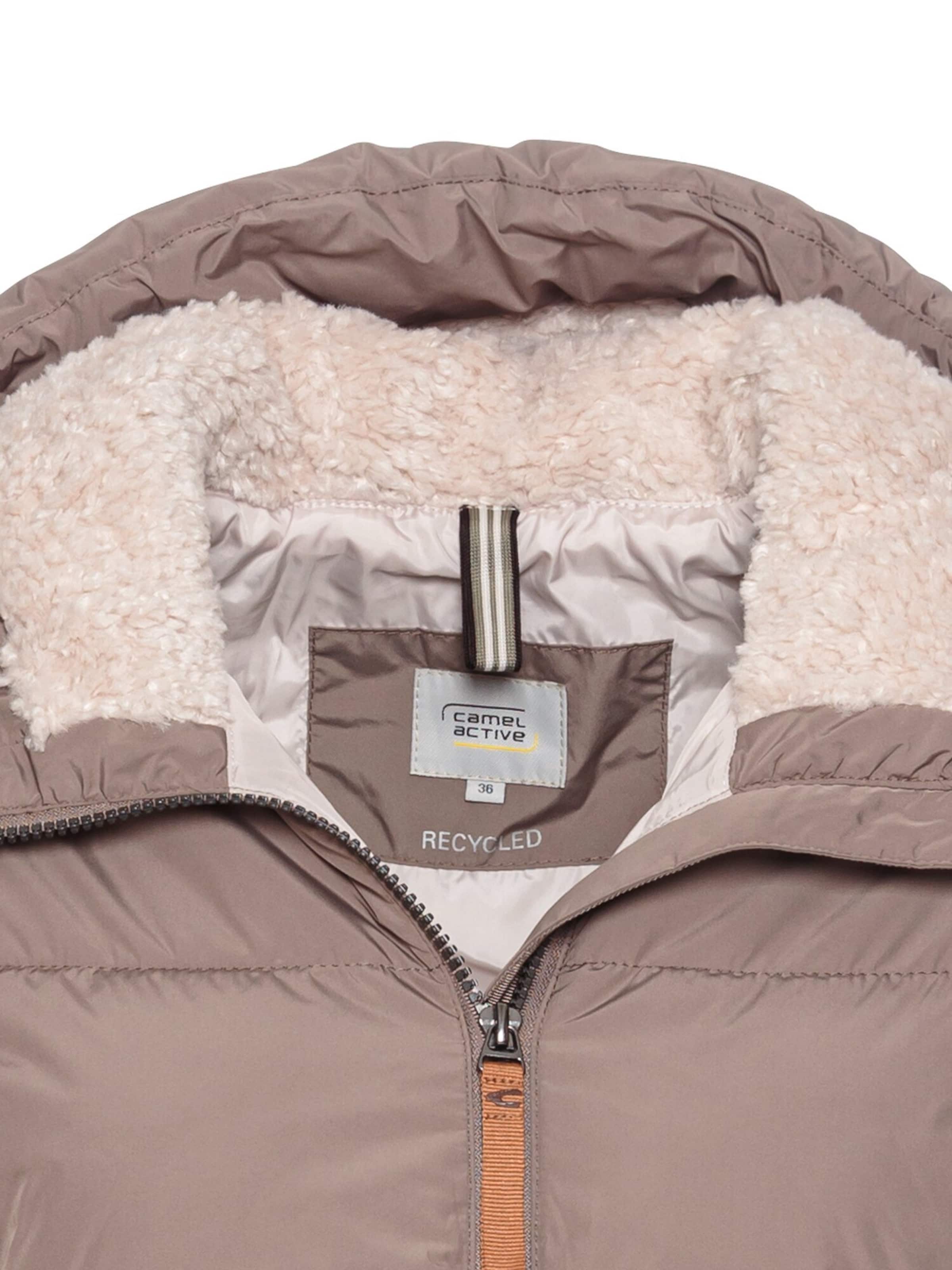 CAMEL ACTIVE Langer Puffermantel mit gefütterter Kapuze in Braun