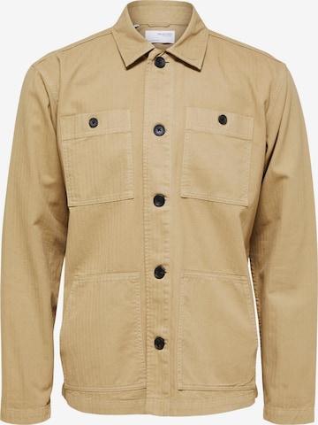 Chemise 'Tony' SELECTED HOMME en beige : devant