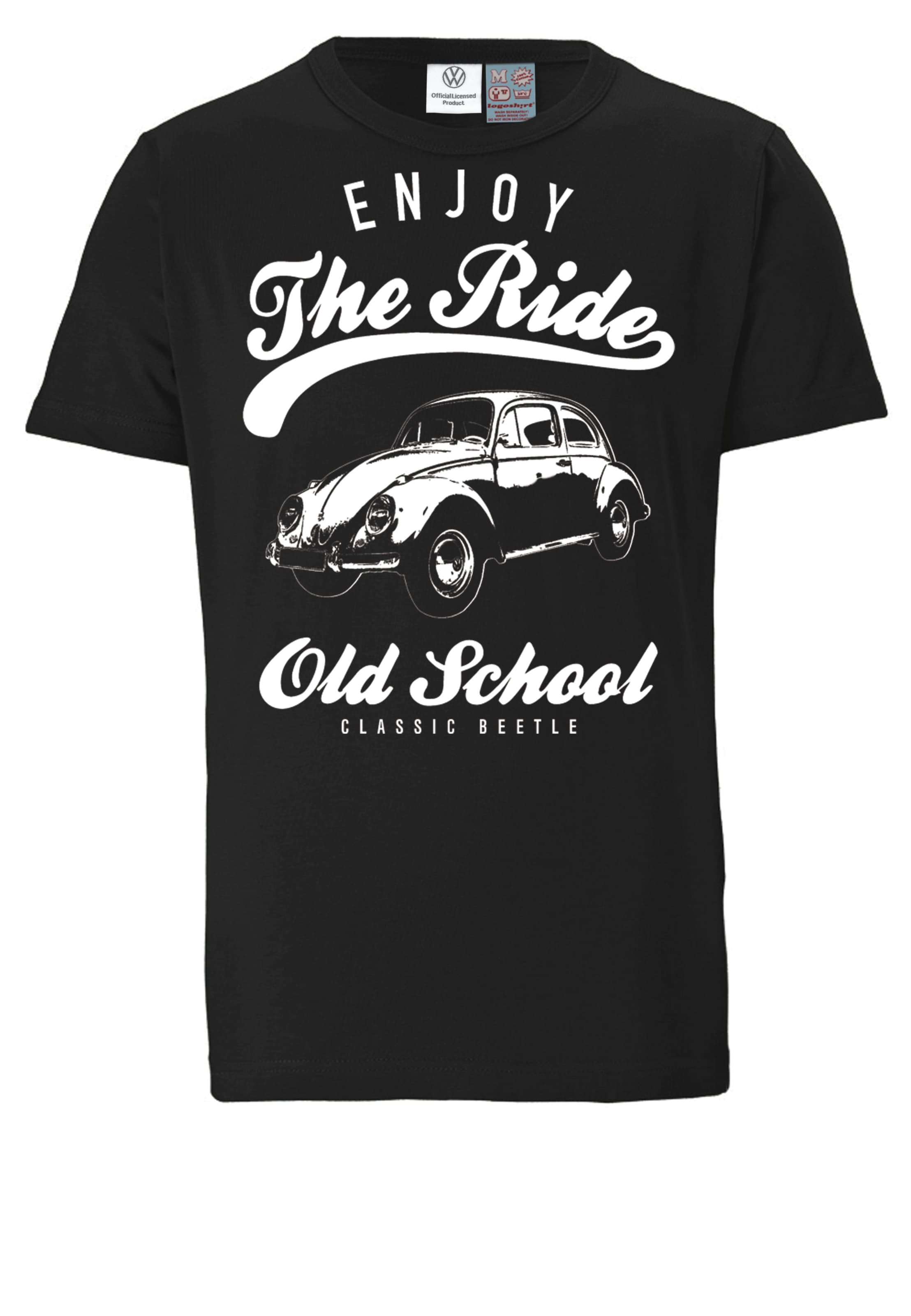 LOGOSHIRT T-Shirt 'Volkswagen' in Schwarz: Vorderseite