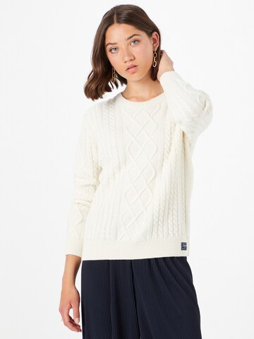 Pull-over Superdry en beige : devant