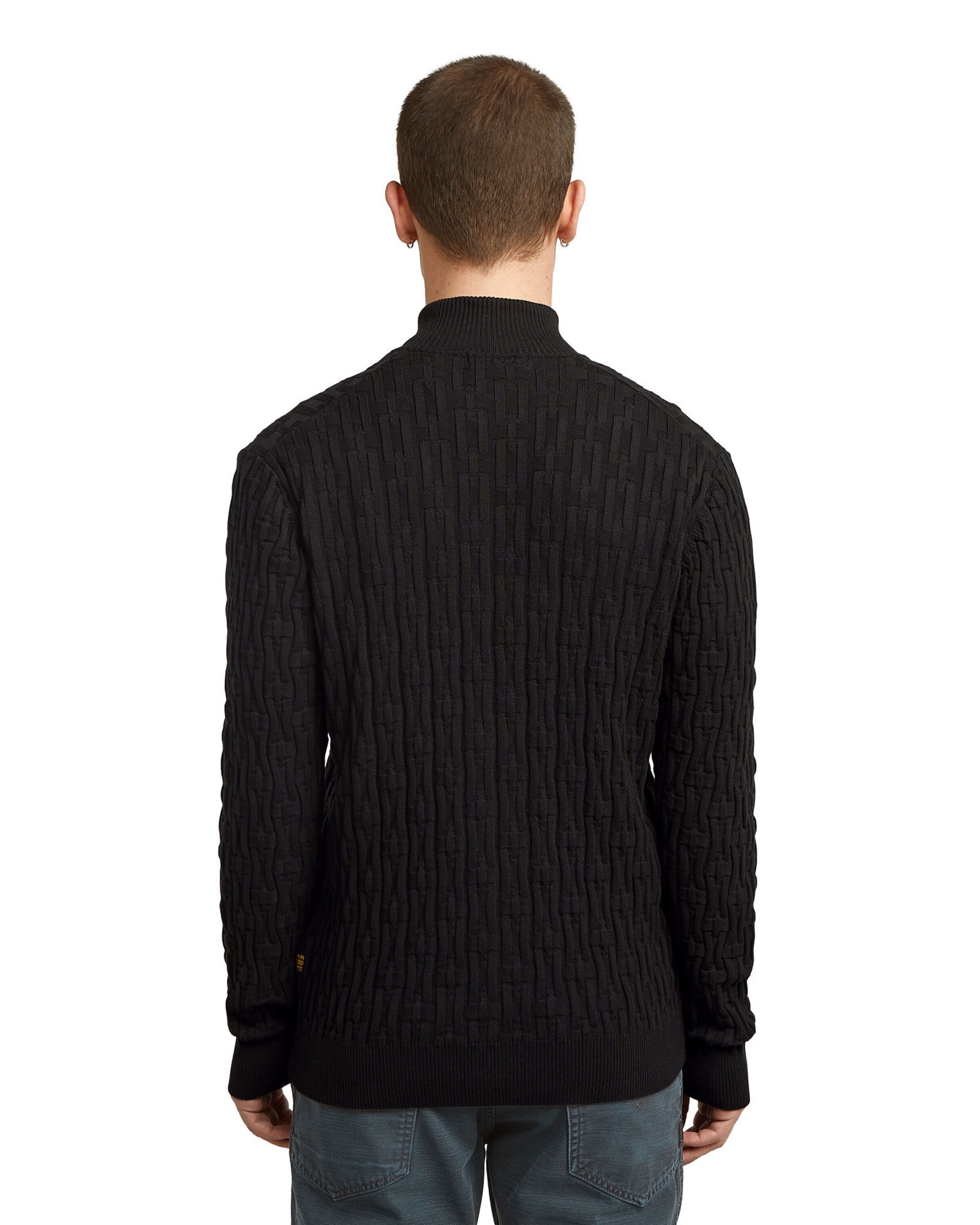 G-STAR Gebreid vest 'Chain Structure' in Zwart