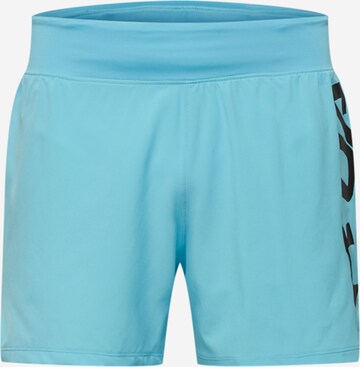 UNDER ARMOUR Workout Pants 'Speedpocket' in Blue: front